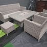 Hamilton Rattan six piece dining set with ice bucket rising table Image 4