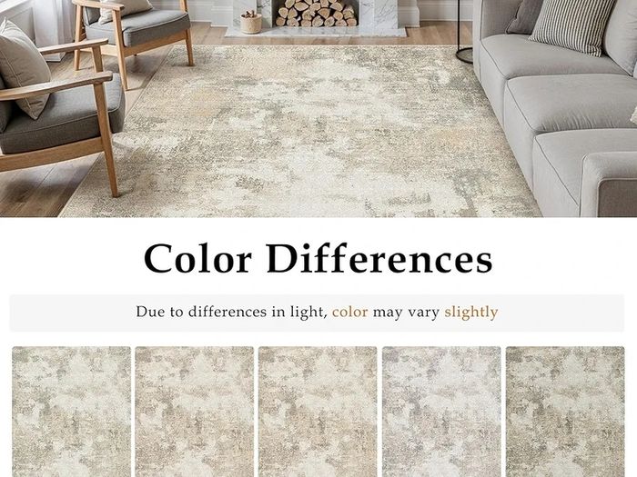 Modern Abstract Area Rug Living Room Extra Large 200x300cm Non-Slip Beige Carpet Lightweight Short Pile Washable Floor Mat for Bedroom Dining Room Nursery Lounge Home Office Decor