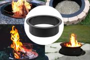 Fire Pit Ring/Liner Easy to Assemble Install Q235 Steel Outside Diameter 36" 42" 45" for Outdoor Camping Fishing Barbecue
