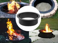 main image for ad Fire Pit Ring/Liner Easy to Assemble Install Q235 Steel Outside Diameter 36" 42" 45" for Outdoor Camping Fishing Barbecue