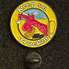 Keep on trucking , pin back badge.