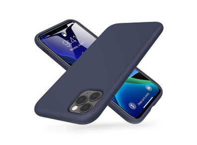 Liquid Silicone Case For iPhone 11 Pro Max Luxury Thin Soft Phone Cover New Blue - FHT6IP11PMLK