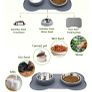 Pecute Dog Bowls Non Slip, Stainless Steel Double Bowls Set with Non-Spill Silicone Mats Tray. Image 4