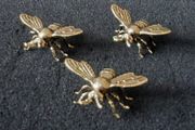 3 brass bees. Solid brass.