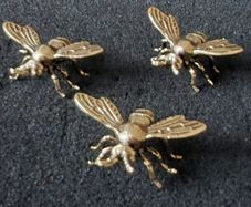 3 brass bees. Solid brass.