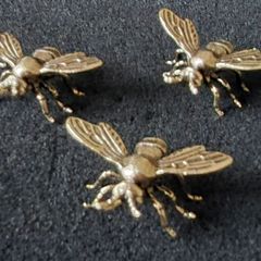 3 brass bees. Solid brass.