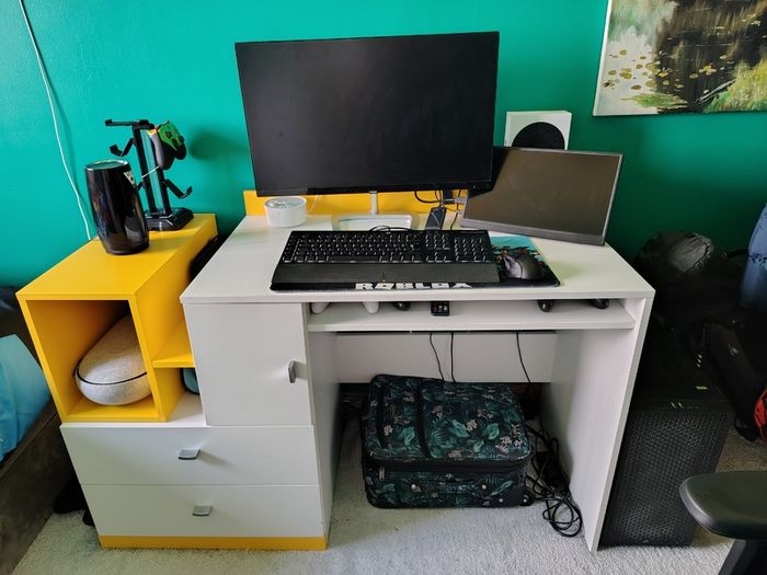 3 piece set: Computer desk +wall cabinet +chest of drawers combo!!