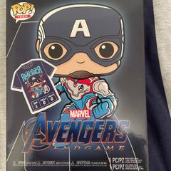 Captain America Funko Pop figure and tshirt