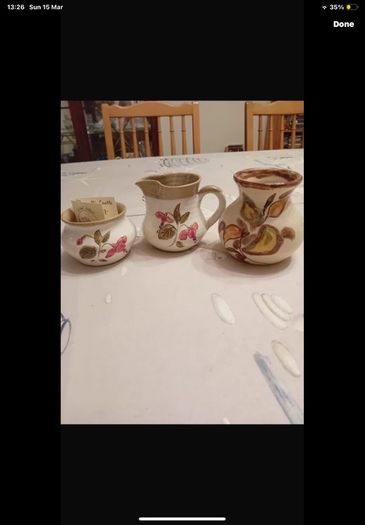 Sugar bowl and jug