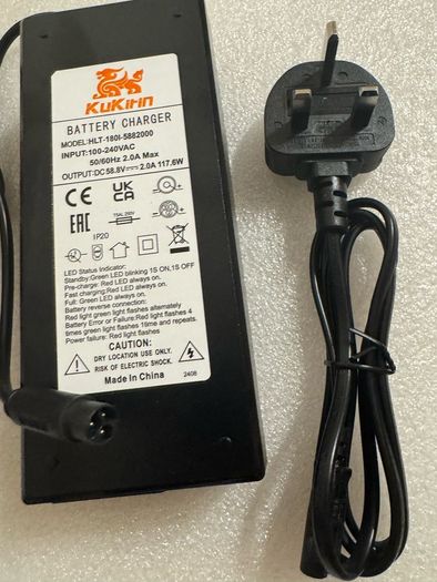 Original Charger For Kukirin G3 Pro / G2 Master Electric Scooter Input 100-220V Output 58.8V 2.0A Lithium Battery Charger (BRAND NEW) 100%