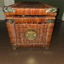 Mid Century Wicker and Rattan Storage Chest with Engraved Brass hardware Image 7