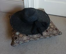 black straw hat