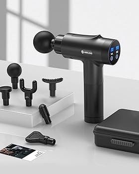FREE EXPRESS SHIPPING Massage Gun, Massage Gun Deep Tissue, Percussion Handheld Muscle Massager for Muscle Pain Relief Fitness Recovery Body Shaping with 20 Speed Levels 6 Massage Heads, Gifts for Men