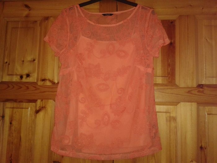 new peach/coral top