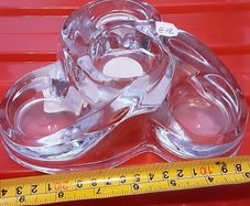 HEAVY glass tea light holder