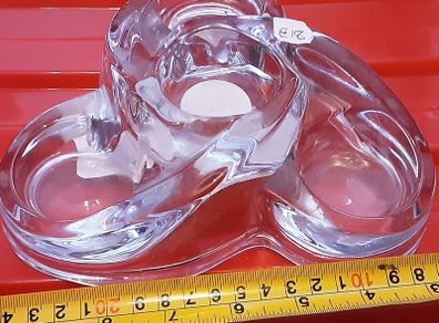 HEAVY glass tea light holder