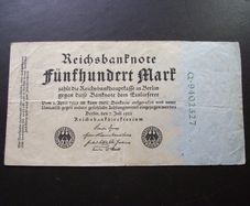 Germany. Reichsbanknote. 500 Mark (7.7.1922)