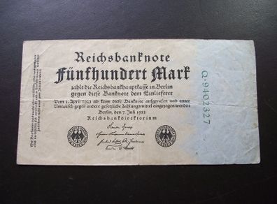 Germany. Reichsbanknote. 500 Mark (7.7.1922)