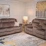Gresham 3+2 or 3+1+1 Sand Fabric Recliner Sofa Set Image 2