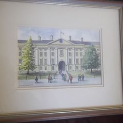 a lovely irish water  colour painting of trinity college