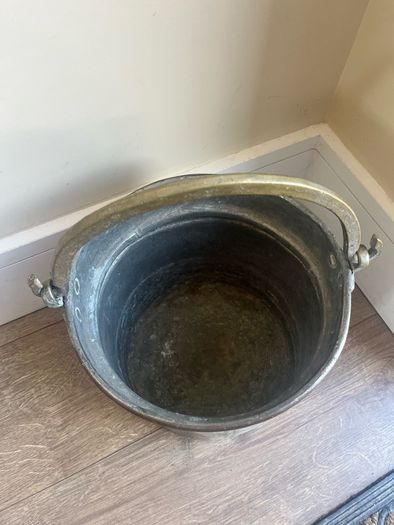 Antique Copper Log Bucket