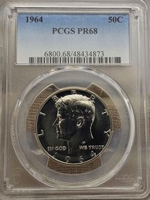 USA United States Silver Proof 1964 Kennedy Half Dollar PCGS PR68 Superb Gem