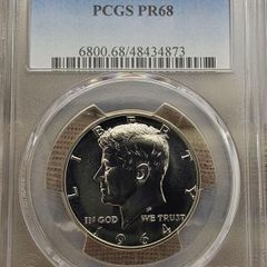 USA United States Silver Proof 1964 Kennedy Half Dollar PCGS PR68 Superb Gem