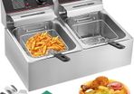 Electric Commercial Deep Fryer 12L 5000W Twin Basket Stainless Steel Fryer
