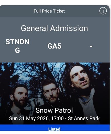 Snow Patrol x 2 GA Tickets