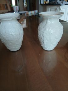 Pair of Belleek Ceramic mini vases.