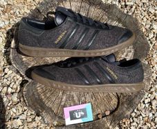 Premium Adidas Hamburg Black Leather Wool