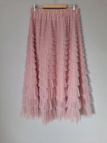 Pink Ruffle skirt size XL, UK 14/16