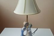 Irish Vintage Table Lamp by Mahoona  Lighting  porcelain figurine on the wooden base Height 43 cm