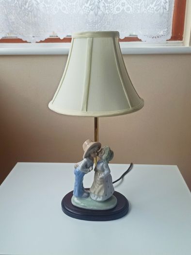 Irish Vintage Table Lamp by Mahoona  Lighting  porcelain figurine on the wooden base Height 43 cm