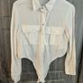 ZARA White Cropped Shirt - Small Image 3