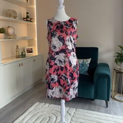Ladies Pink & Navy Floral Midi Dress from Apricot