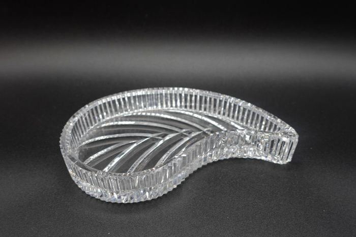 Vintage Waterford Crystal Paisley Leaf Dish Handcrafted Irish Art Glass