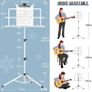 Sheet Music Stand Metal Portable with Carrying Bag, Sheet Music Folder, Projector Stand, Portable Podium Stand, Laptop Stand Pink Image 2