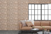 3D Wall Panels with Beige Brick Design 11 pcs EPS