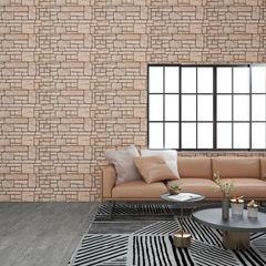 3D Wall Panels with Beige Brick Design 11 pcs EPS
