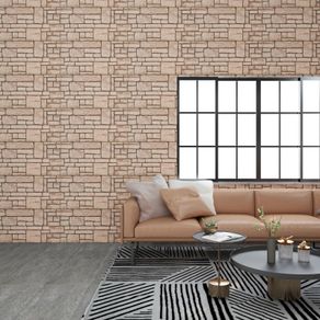 3D Wall Panels with Beige Brick Design 11 pcs EPS