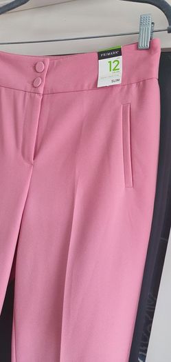 PRIMARK high waisted pink cigarette pants Sz 12 - Bnwt