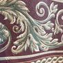 Vintage Crown Wallpaper Border Roll - Burgundy Baroque Acanthus (5m) Image 8