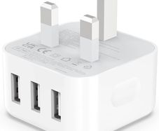 USB Plug, Multi USB Charger 5V 3A for iPhone X XR XS 8 7 6 6S Plus 5 5S 5C SE 14/14 Plus/14 Pro Max 13 12 11, Pad, UK Multiple Wall Charging Adapter Multiport Mains Power Adaptor