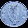 Ireland - 1939 - 6 Pence - Wolfhound - KM.13 - [2204] Image 2