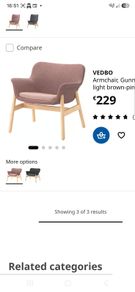 Ikea Vedbo Pink Armchair