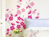 HUGE Pink Blossom Flower&Vines DIY Wall Stickers Easy to Apply Mural Decals
