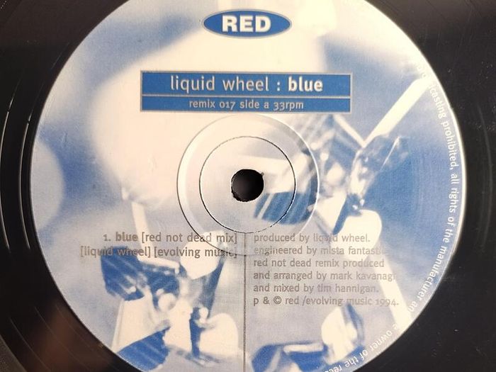 Liquid Wheel - Blue - Red Records - Oldskool Irish Trance BANGER from Liquid WHEEL! Condition: Excellent to Near MINT!