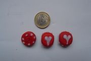 Red beads,Heart beads,Jewellery making supplies,Crsft supplies