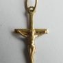 Vintage solid 14k Yellow Gold 585 Crucifix Pendant - 0,5g Image 3